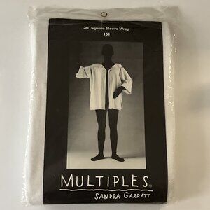 RARE VINTAGE MULTIPLES SANDRA GARRATT 30” SQUARE SLEEVE WRAP  WHITE #151